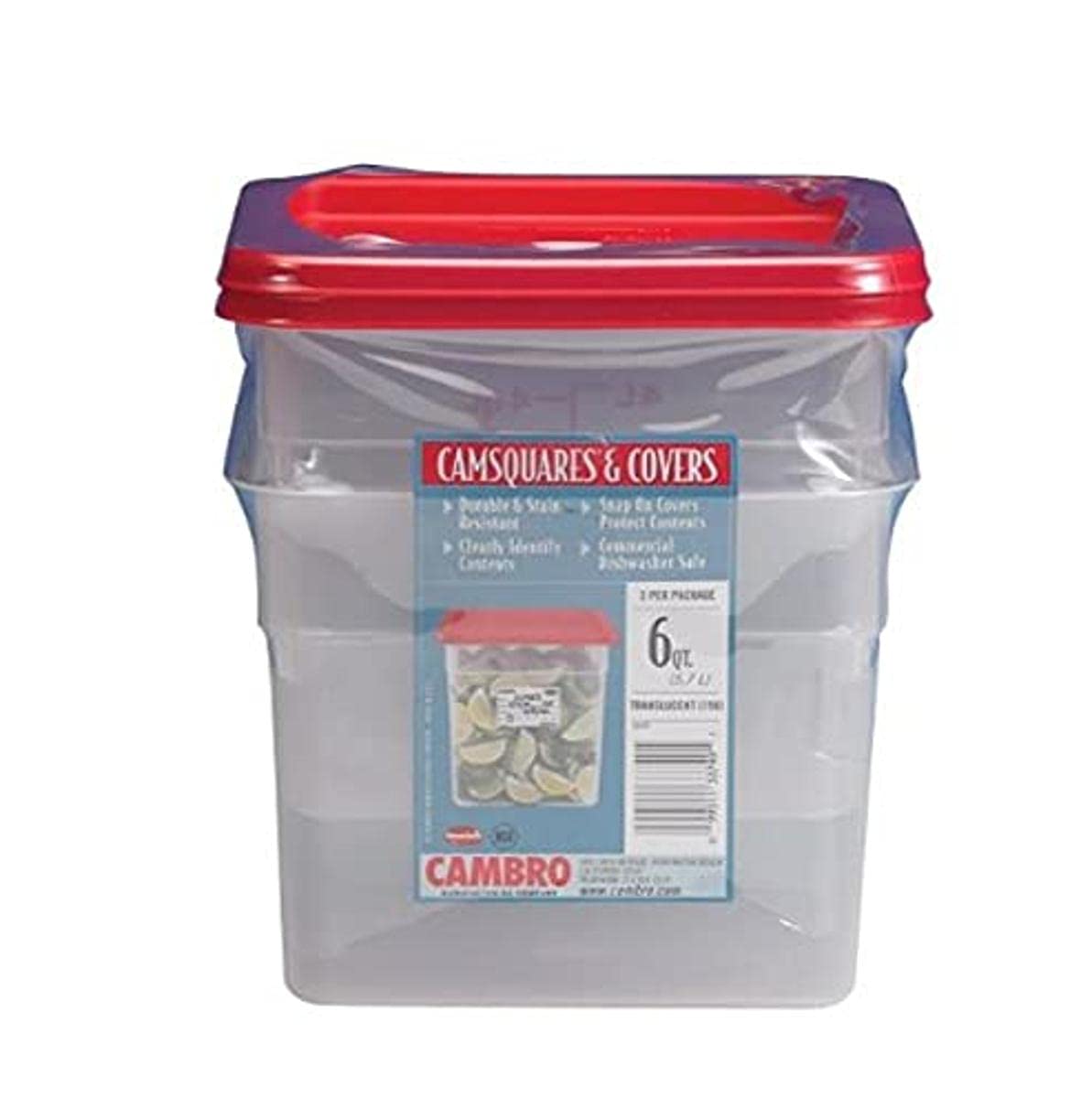 Cambro 6-Quart Square Food Storage Containers 2-Pack by Cambro - American Made