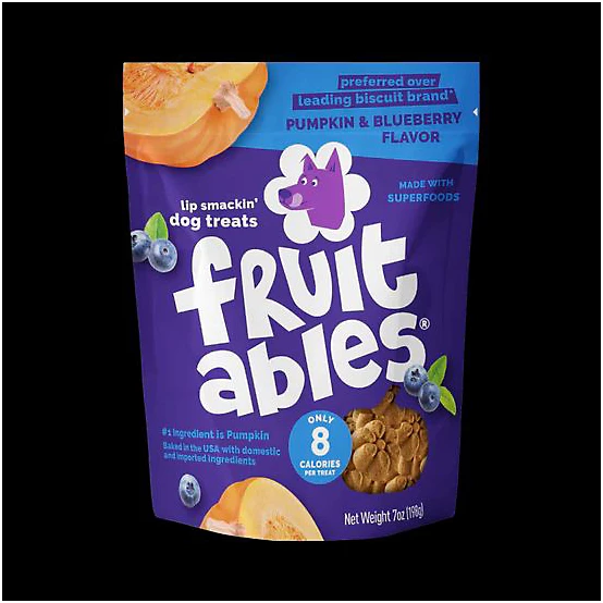 Fruitables Pumpkin and Blueberry Dog Treats 7 oz by Fruitables - American Made