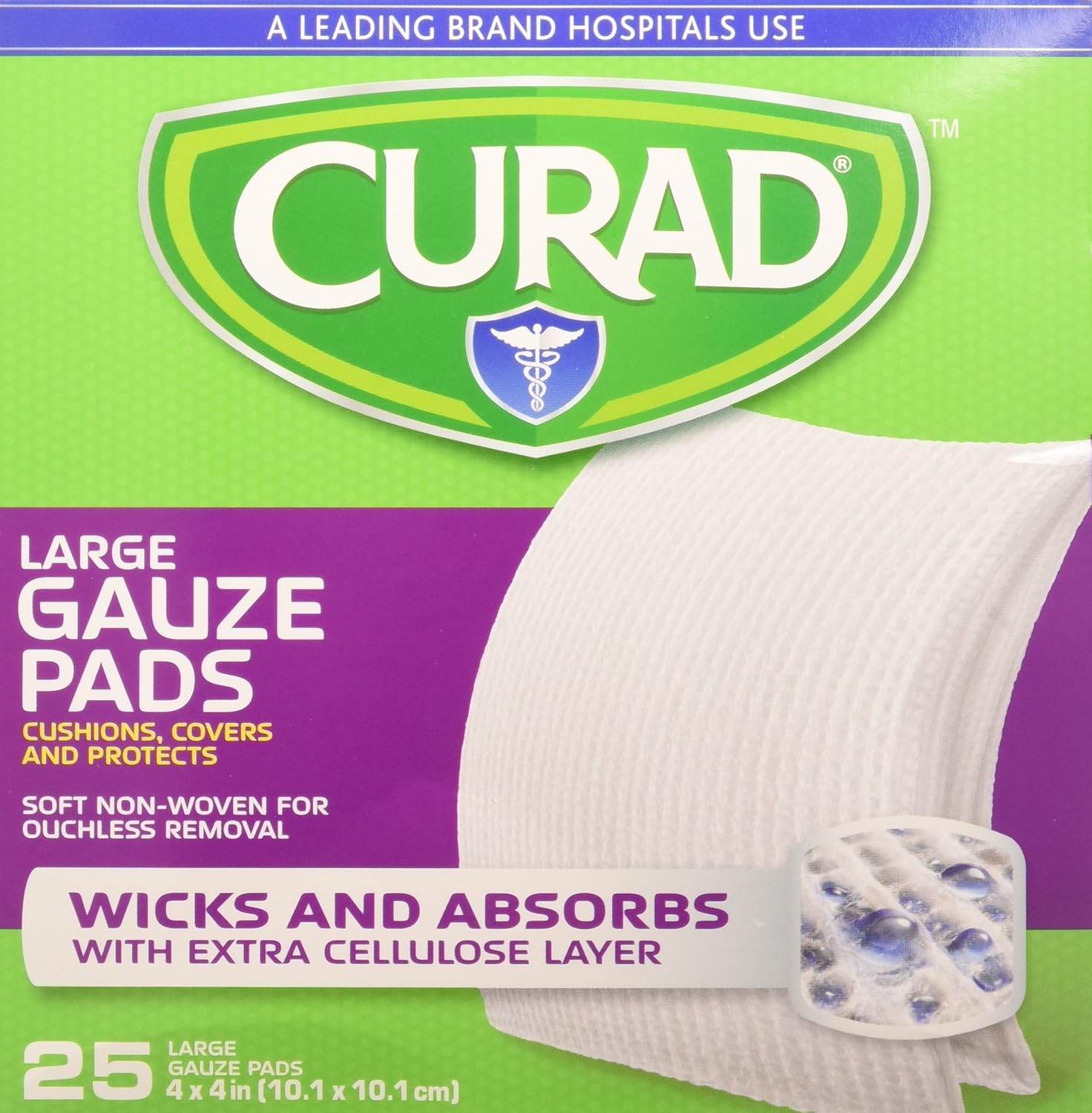 Curad Sterile Gauze Pads 4x4-Inch 25-Count by Curad - American Made
