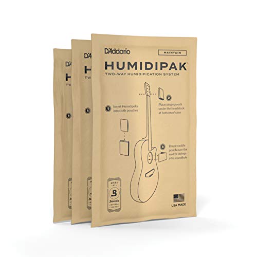 D'Addario Humidipak Guitar Maintain Packets, 3-Pack Case Humidity Control by D'Addario - American Made