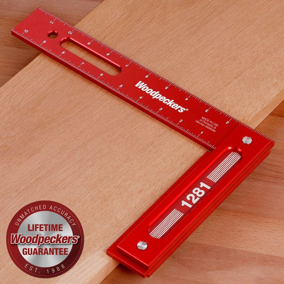 Woodpeckers Aluminum Combination Square 12-Inch by Woodpeckers - American Made
