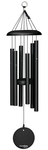 Corinthian Bells 27 Inch Black Wind Chimes for Outside, Modern Outdoor Metal Wind Chime for Patio Decor by Corinthian Bells - American Made