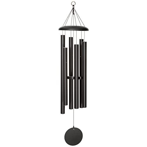 Corinthian Bells 44 Inch Black Large Deep Tone Wind Chimes for Outside, Modern Metal Wind Chime