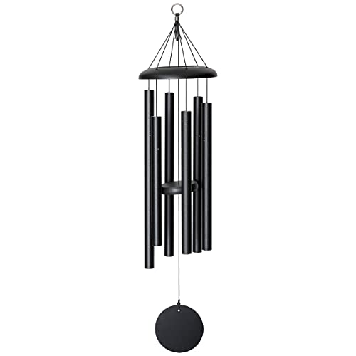 Corinthian Bells 36 Inch Black Large Metal Wind Chimes for Outside, Modern Outdoor Wind Chime