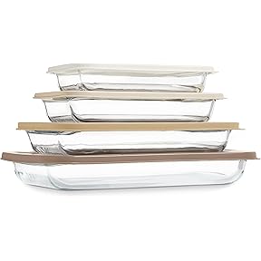 Pyrex Easy Grab 8-Piece Glass Bakeware and Food Storage Set