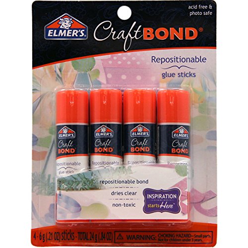 Elmers CraftBond Repositionable Glue Sticks 4 Pack by Elmer's - American Made