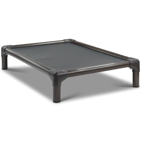 Kuranda Chewproof Elevated Dog Bed - Walnut PVC - 44" x 27" - Cordura Nylon - Smoke