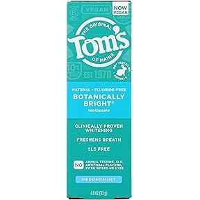 Tom's of Maine Botanically Bright Whitening Toothpaste Peppermint