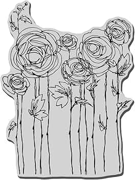 Stampendous Ranunculus Field Cling Rubber Stamp by Stampendous - American Made