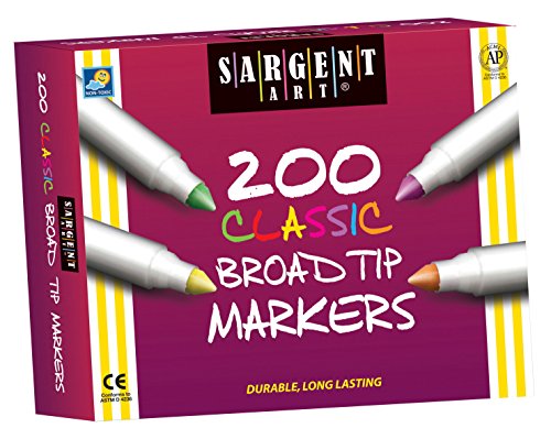 Sargent Art 200-Count Broad Tip Classic Marker Class Pack Assorted Colors by Sargent Art - American Made