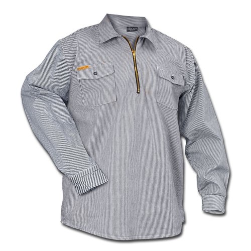 Prison Blues Long Sleeve 1/2 Zip Hickory Shirt - Tall