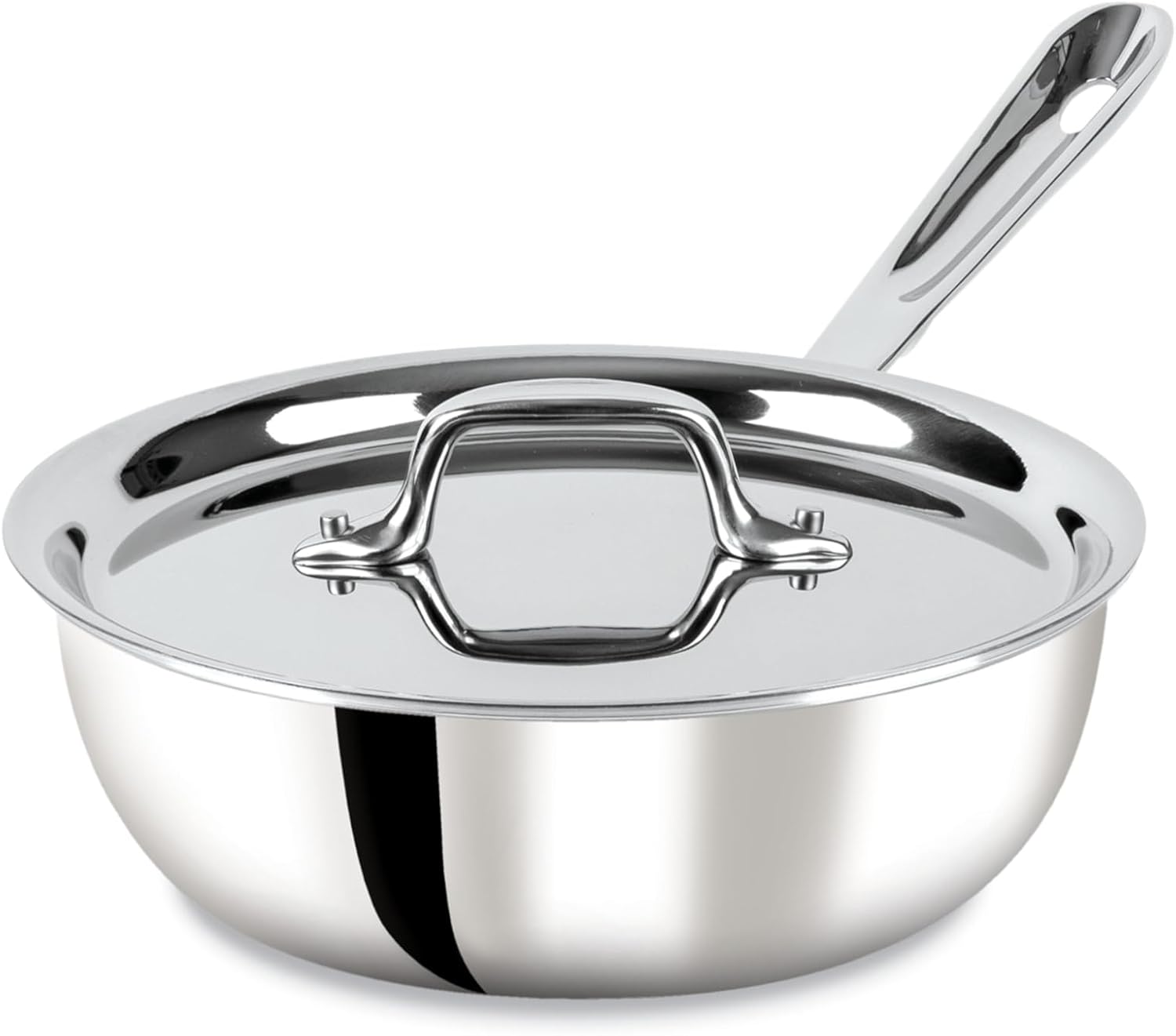 All-Clad D3 3-Ply Stainless Steel Saucier, 2-Quart, with Lid