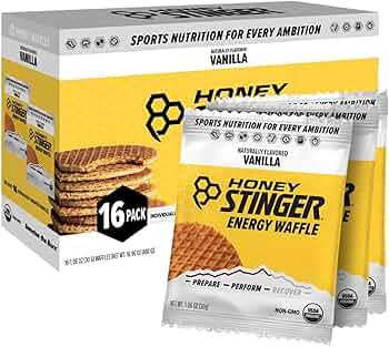 Honey Stinger Organic Vanilla Waffle Energy Stroopwafel Box of 16 by Honey Stinger - American Made