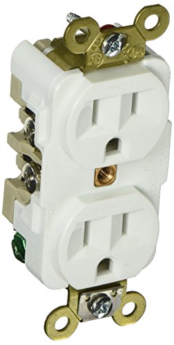 Hubbell HBL5262W 15A 125V Duplex Outlet White Commercial Grade by Hubbell - American Made