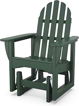 POLYWOOD Classic Adirondack Glider Chair, Green by POLYWOOD - American Made