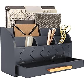Officemate Incline Sorter and Organizer with Pop-up Note Dispenser, Black
