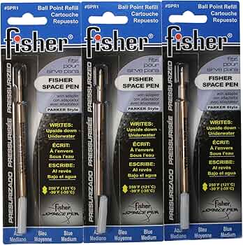 Fisher Space Pen SPR1 Bullet Pen Refill Blue Ink 3-Pack by Fisher Space Pen - American Made