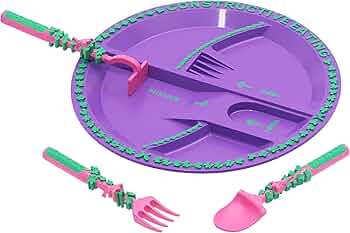 Constructive Eating Garden Fairy Plate and Utensils Set for Toddlers by Constructive Eating - American Made