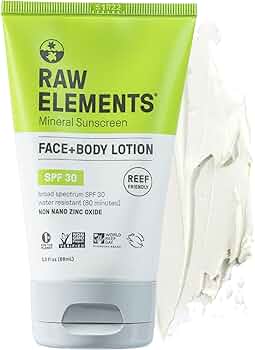 Raw Elements Face and Body Mineral Sunscreen SPF 30 Tube 3oz by Raw Elements - American Made