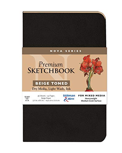 Stillman & Birn Nova Series Beige Softcover Sketchbook, 5.5" x 8.5", 150 GSM (Heavyweight), Beige Paper, Mediu