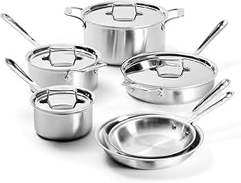 All-Clad D5 10-Piece Stainless Steel Cookware Set