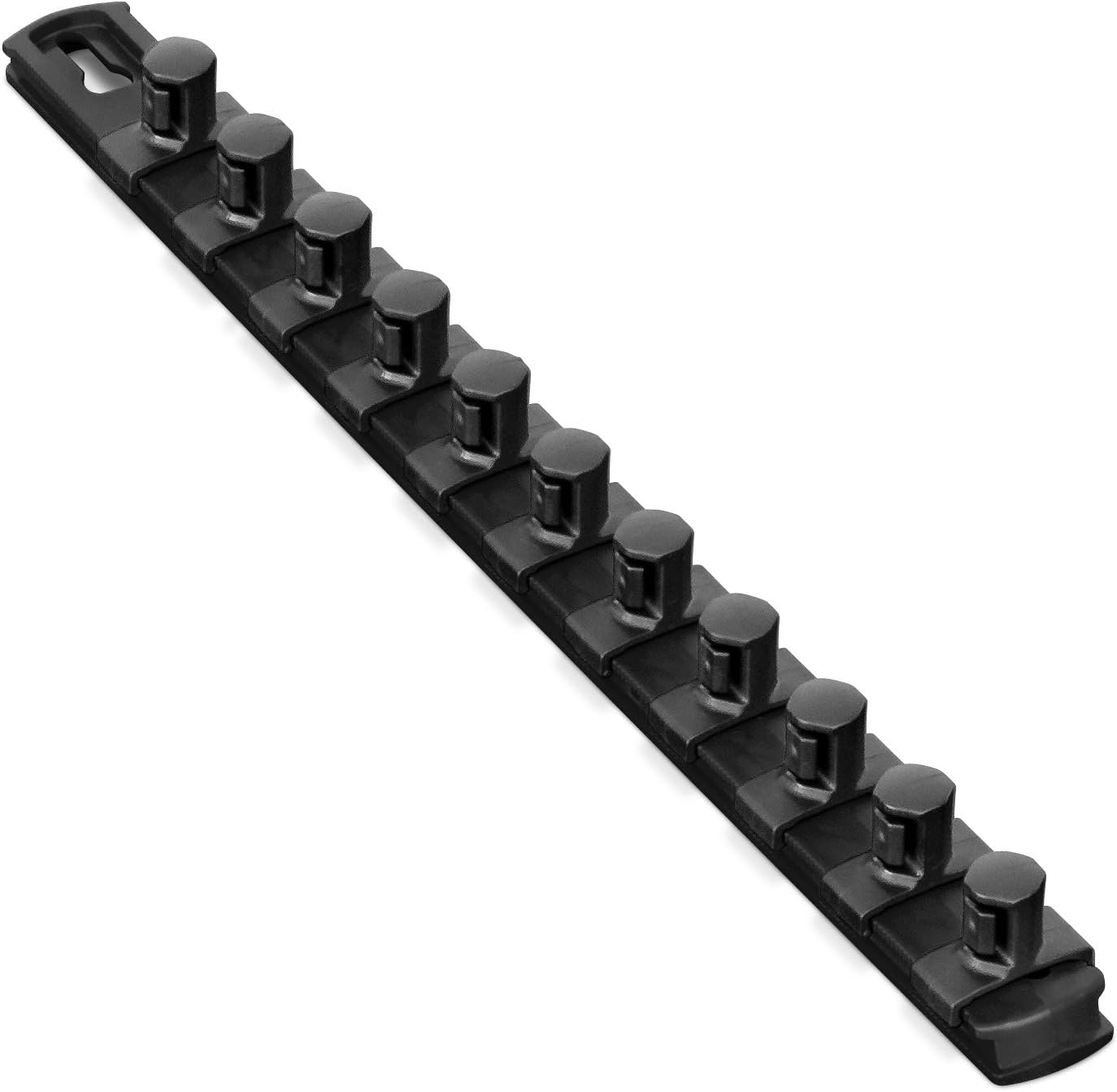 Ernst Manufacturing 13-Inch Socket Rail Organizer 11 1/2-Inch Clips Black by Ernst Manufacturing - American Made