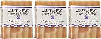Indigo Wild Zum Bar Goat Milk Soap Frankincense Patchouli 3-Pack
