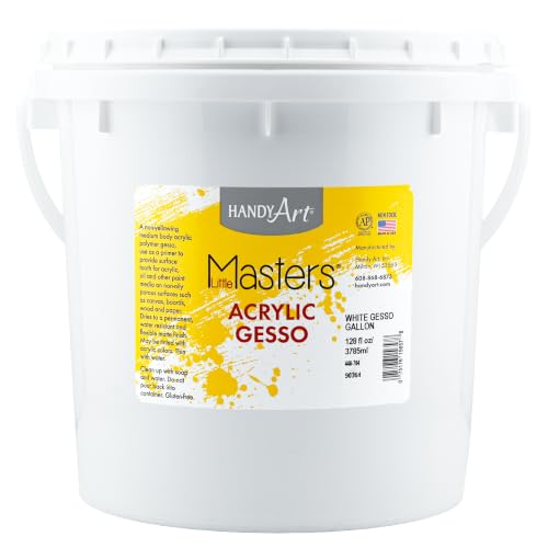 Handy Art Little Masters White Gesso, 128 Fl Oz, Gallon Bulk Acrylic Primer