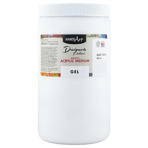 Handy Art Acrylic Gel Medium, 32 oz, Increase Viscosity, Transparent Finish