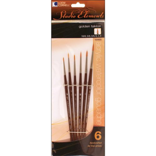 Loew-Cornell Studio Elements Golden Taklon Round Brush Set by Loew-Cornell - American Made