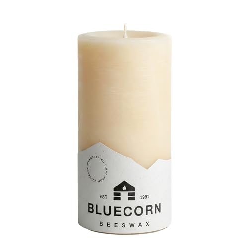 Bluecorn Beeswax Pillar Candle, Ivory White 3x6 Candle, 1 Count | 100% Pure Natural Bees Wax, Unscented, Clean by Bluecorn Beeswax - American Made
