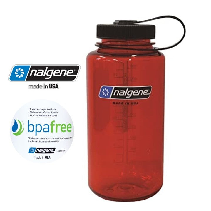Ultralite Wide Mouth 32oz Red by Nalgene - American Made