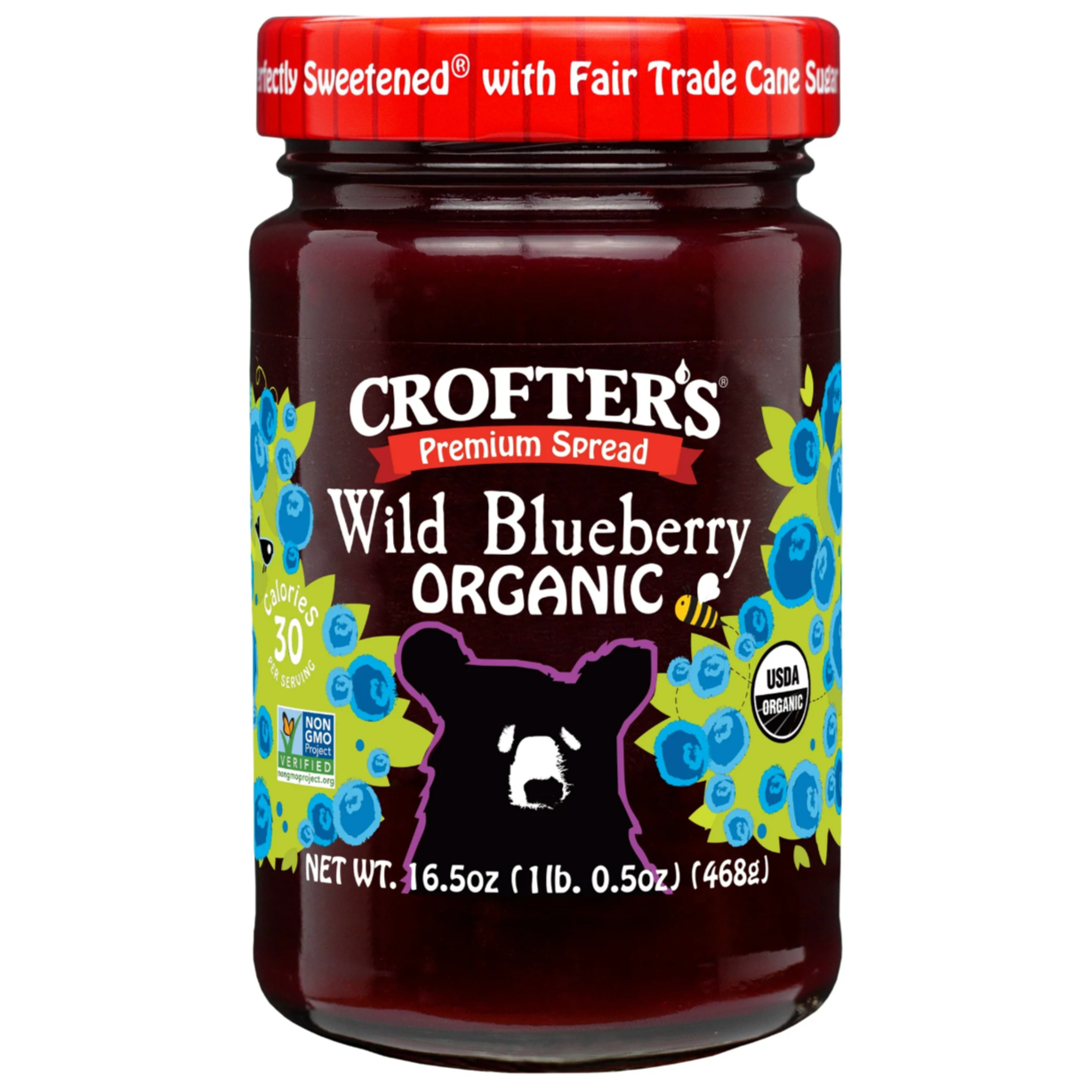 Crofter's Organic Premium Spread Wild Blueberry 16.5 oz by Crofter's Food - American Made
