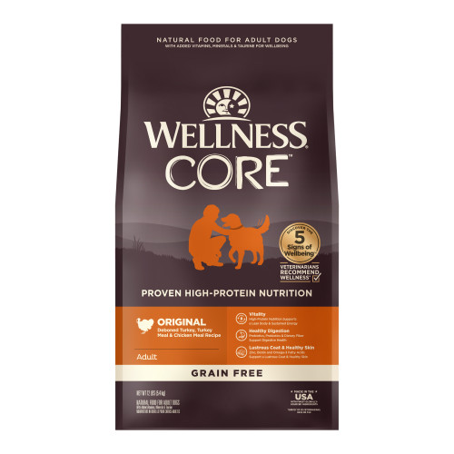 Wellness CORE Grain-Free Dog Food Turkey and Chicken 26 lb by Wellness Pet Food - American Made