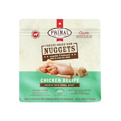 Primal Freeze Dried Raw Dog Food Nuggets, Chicken, 5.5 oz
