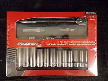 Snap-on 12-Piece Metric Deep Socket Set with Ratchet and Extensions