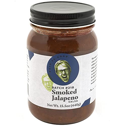Pain is Good- Smoked Jalapeno Salsa - 15.5 Ounces- All Natural Ingredients, Non-GMO, Gluten-Free, Sugar-Free