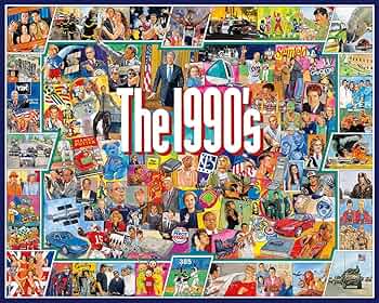 White Mountain Puzzles 1990s Nostalgic Collage 1000 Piece Jigsaw Puzzle by White Mountain Puzzles - American Made