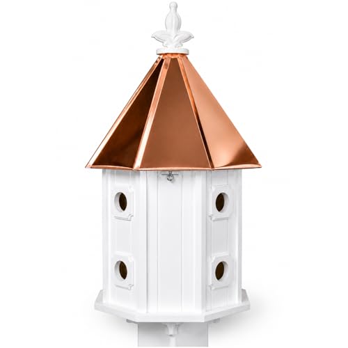 NC Birdguy Handmade Copper Roof Two-Story 8-Compartment Birdhouse (H14C)