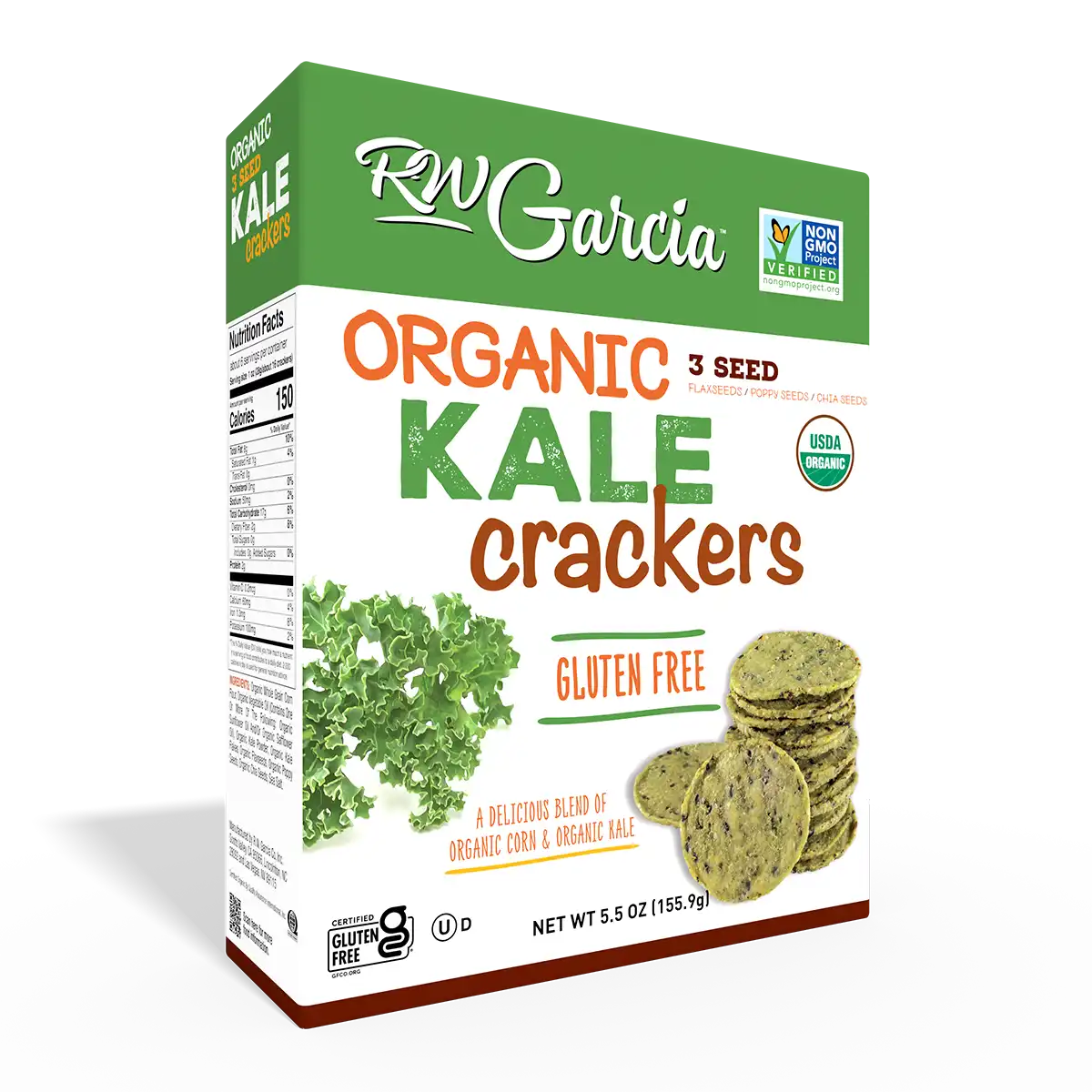RW Garcia Kale and Garlic Crackers 5.5 oz