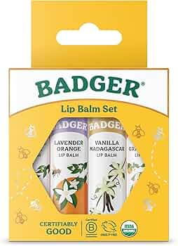 Badger Balm Organic Lip Balm 4-Pack by Badger - American Made