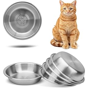 Basis Pet Low Profile Stainless Steel Cat Dish 6-Pack by Basis Pet - American Made