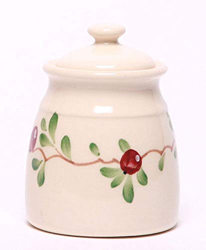 Emerson Creek Ceramic Sugar Jar Stoneware Dishes Made in USA Cranberry by Emerson Creek Pottery - American Made