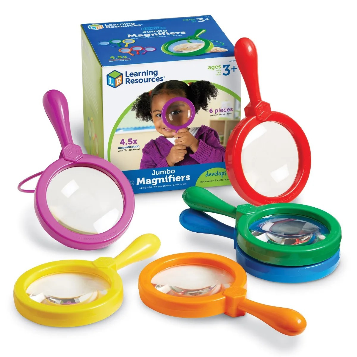 Learning Resources Primary Science Jumbo Magnifiers Set of 6 by Learning Resources - American Made
