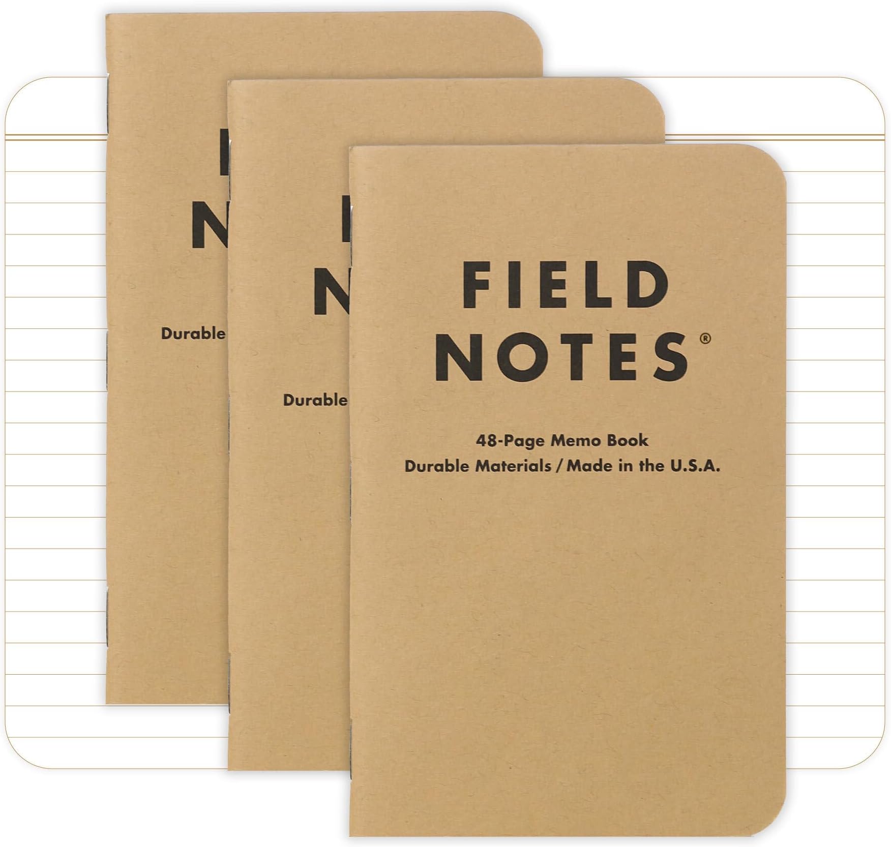 Field Notes Ruled Memo Books 3-Pack by Field Notes - American Made