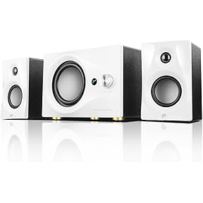 ORB Audio Mini Classic One 2.1 Stereo Speaker System Pearl White by ORB Audio - American Made