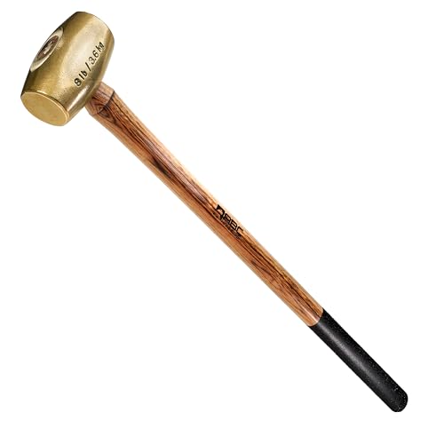 ABC HAMMERS 8 lb Brass Sledge Hammer, 35" Length, Wood Handle