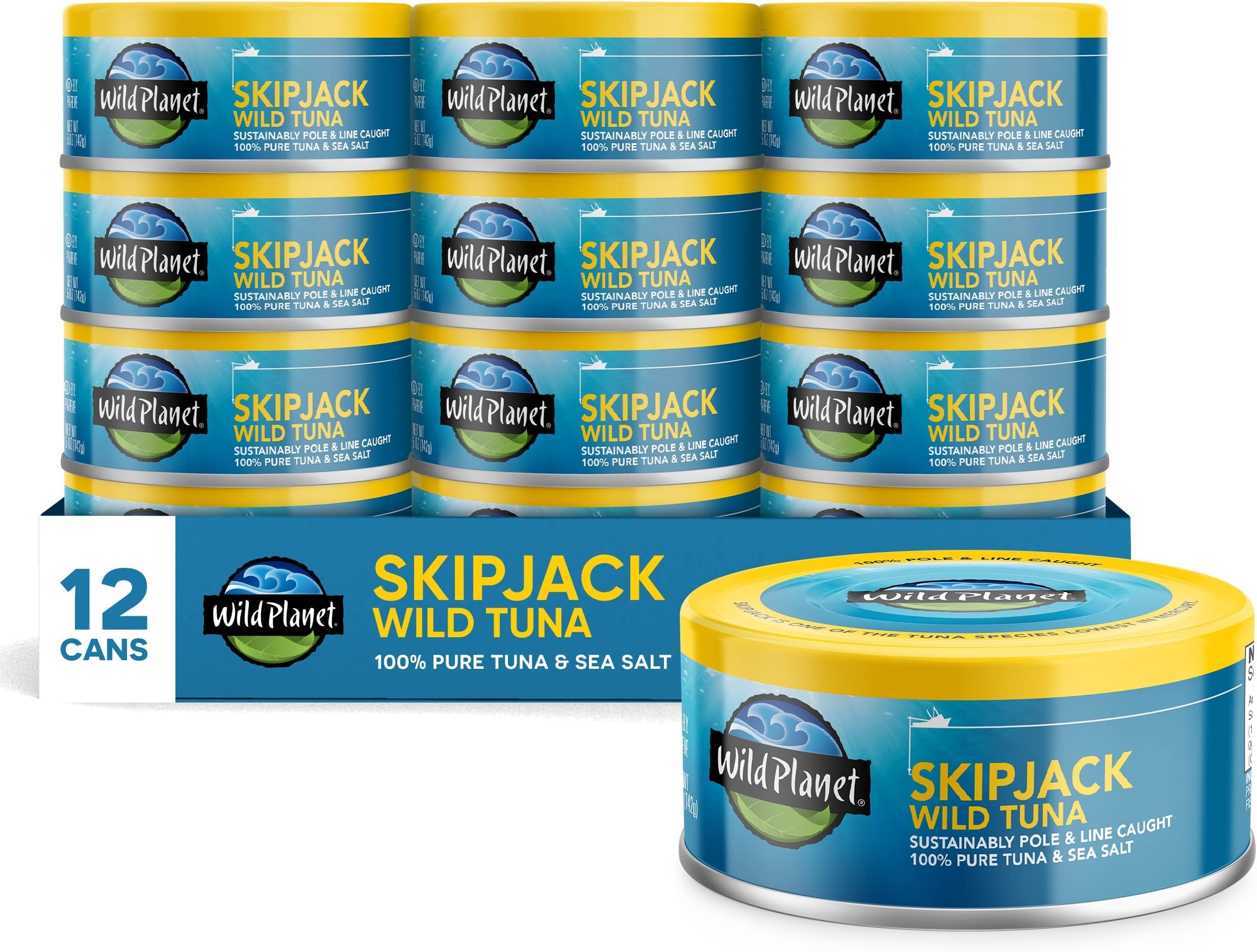 Wild Planet Wild Skipjack Tuna 5 oz Can 12 Pack by Wild Planet Foods - American Made