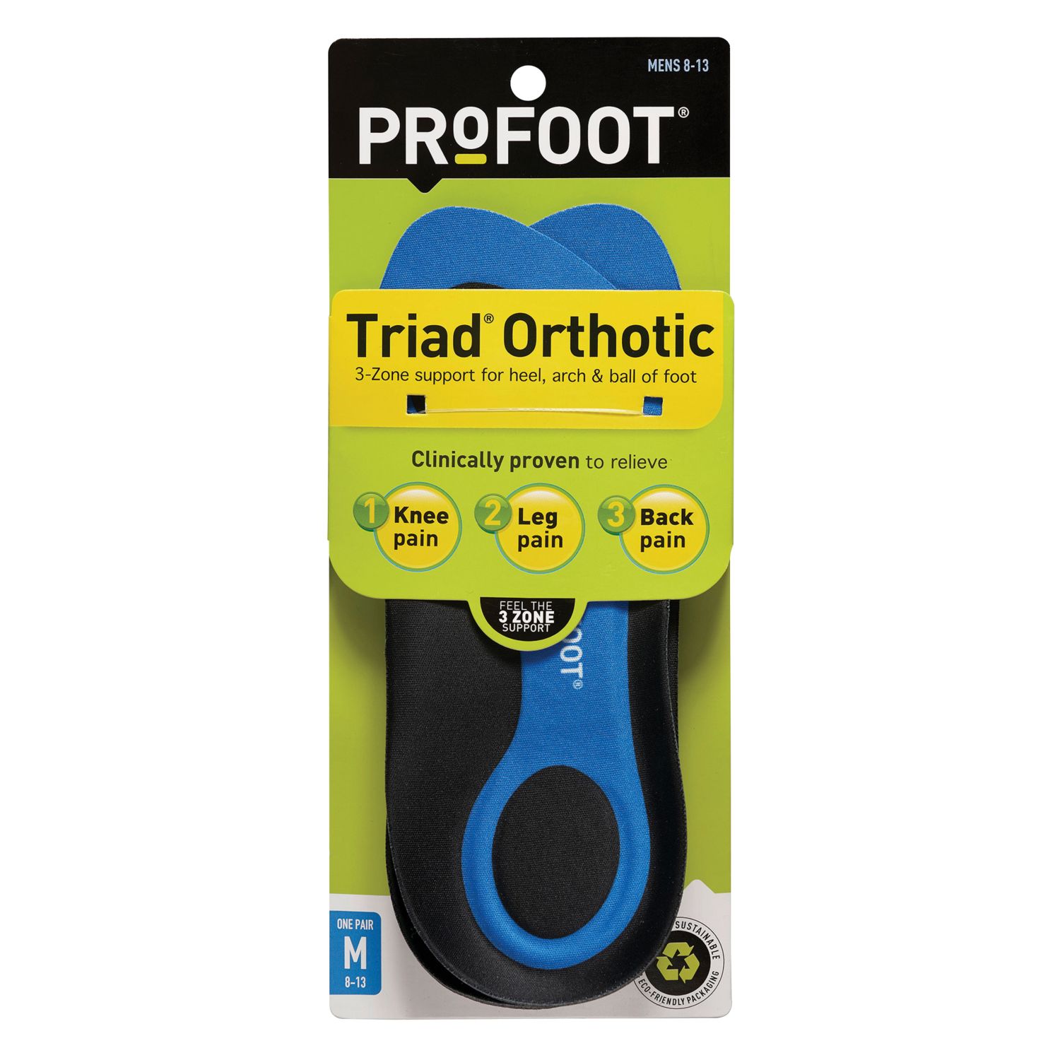 Profoot Triad Orthotic Insole Men Size 8-13 by Profoot - American Made