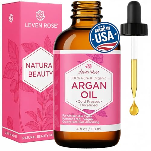 Leven Rose Organic Argan Oil for Hair, Face and Skin